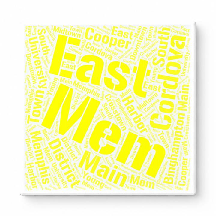 Memphis Neighborhoods Word Art — Yellow