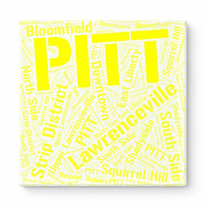 Pittsburgh Neighborhoods Word Art — Yellow
