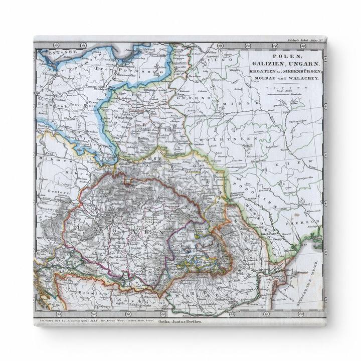 Stieler Map of Poland and Hungary (1862)