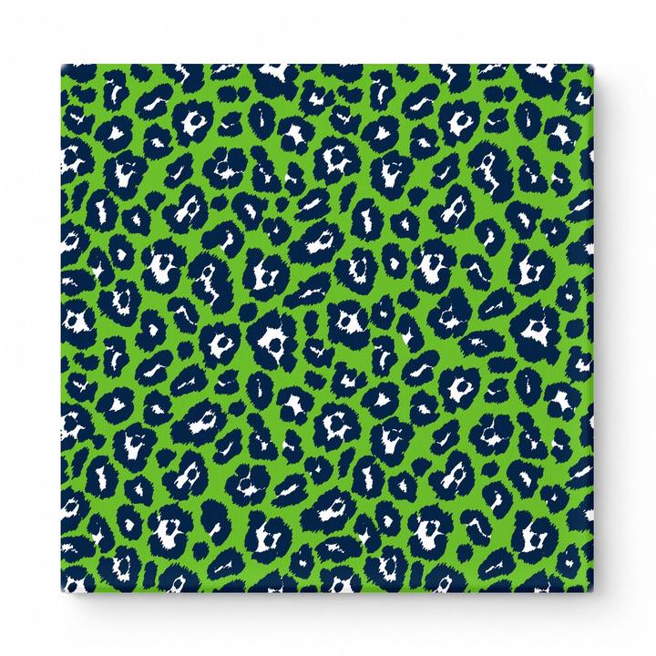 Lime Green & Navy Leopard — National Football Teams