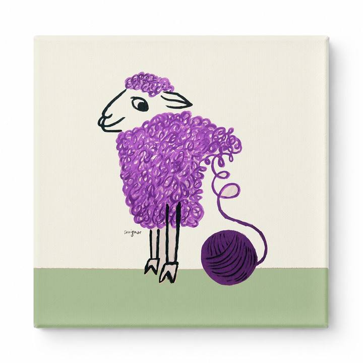 Purple Sheep with Yarn Ball