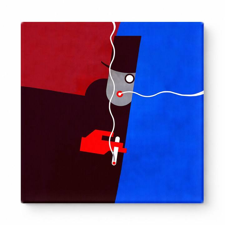 Abstract Figure in Red and Blue