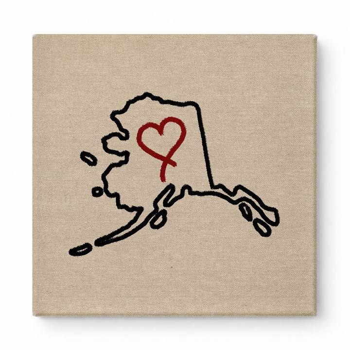 Love Alaska State Outline