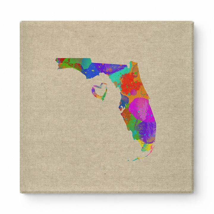 Florida State Map Watercolor
