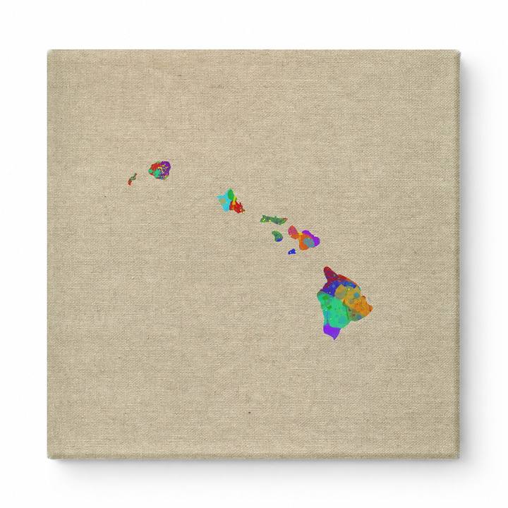 Hawaii Islands Watercolor Map