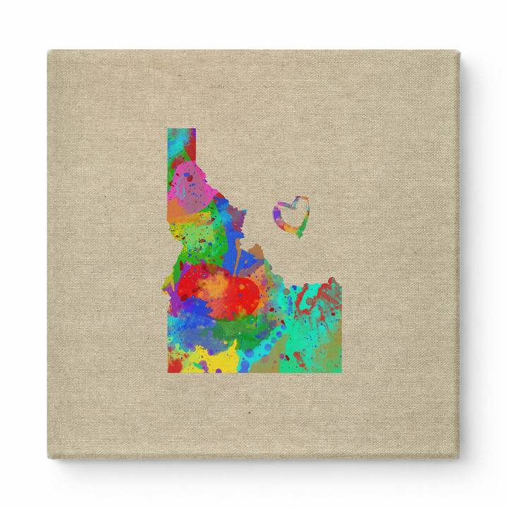 Idaho State Map Watercolor