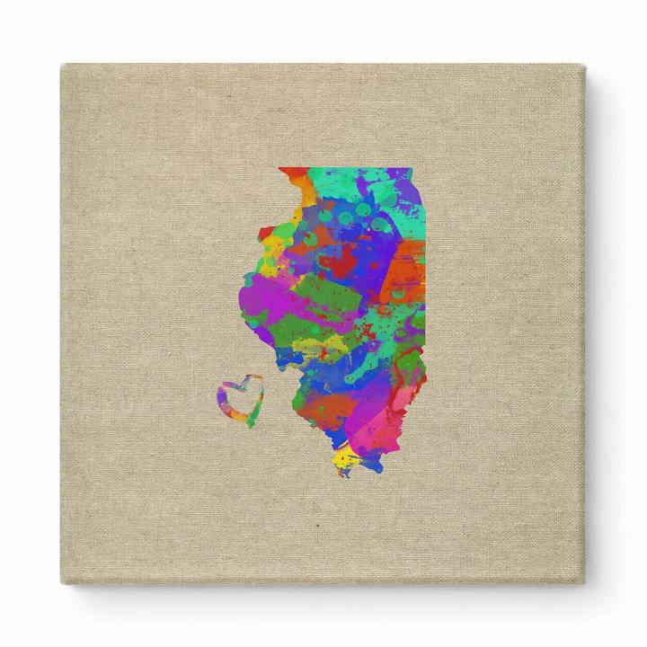 Illinois State Watercolor Map