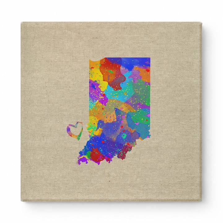 Indiana State Map Watercolor