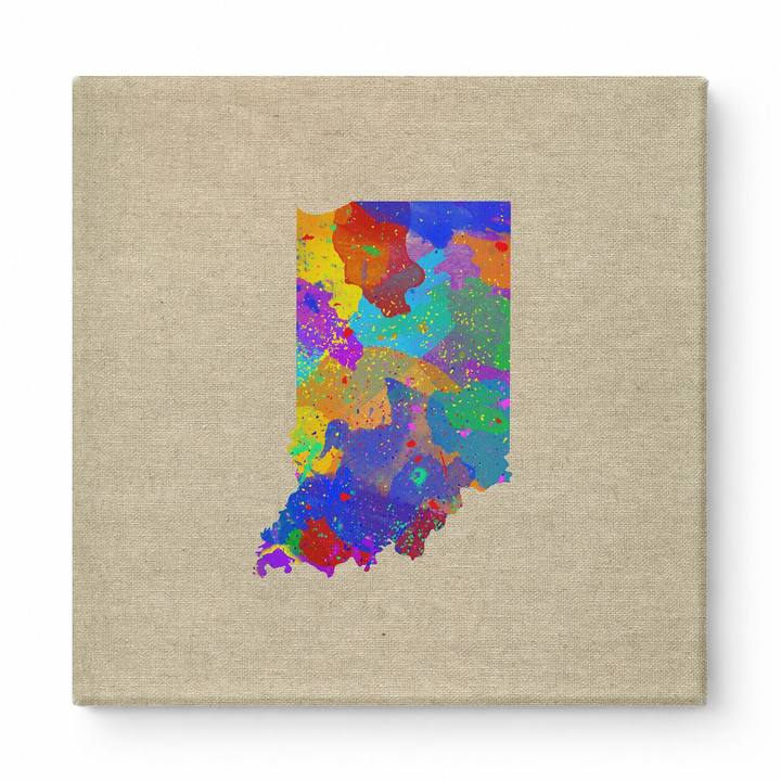 Indiana State Map Watercolor