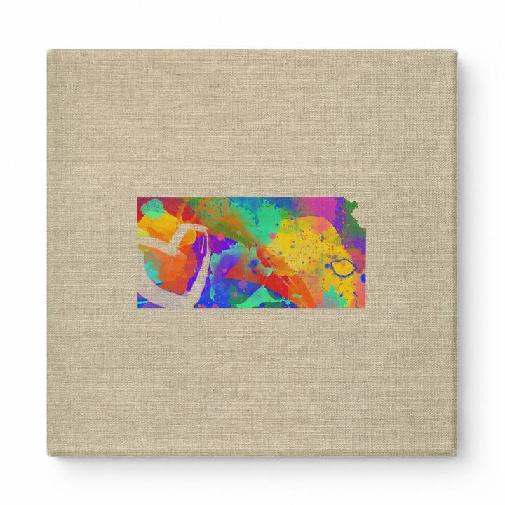 Kansas State Map Watercolor Splatter