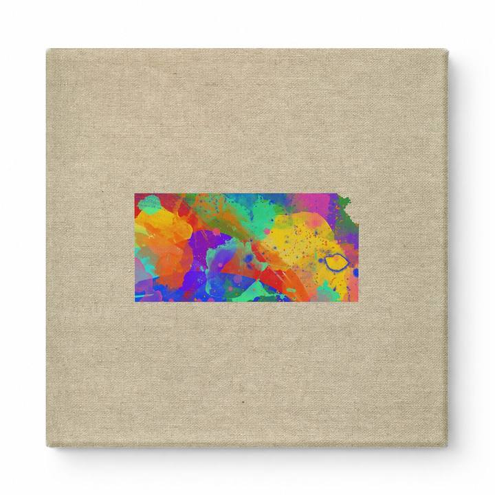 Kansas State Map Watercolor Splash