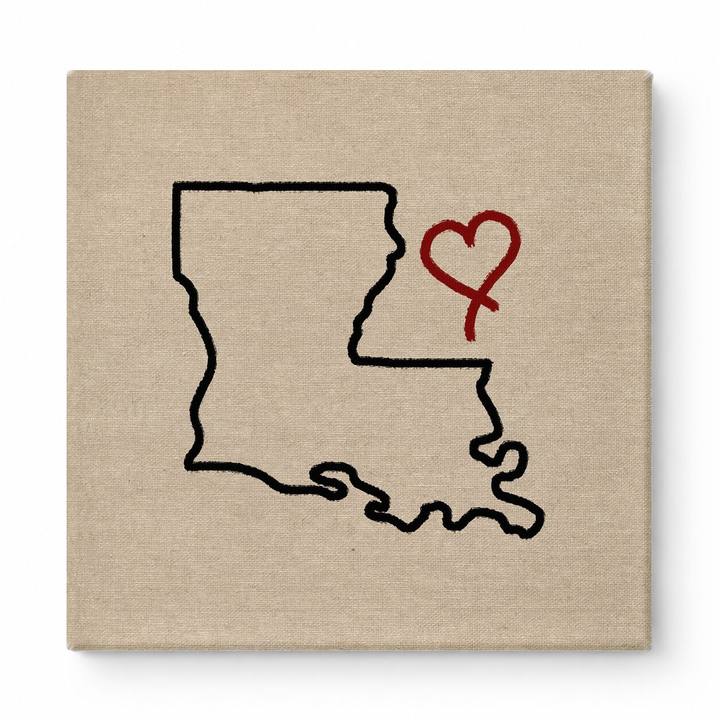 Love Louisiana State Outline