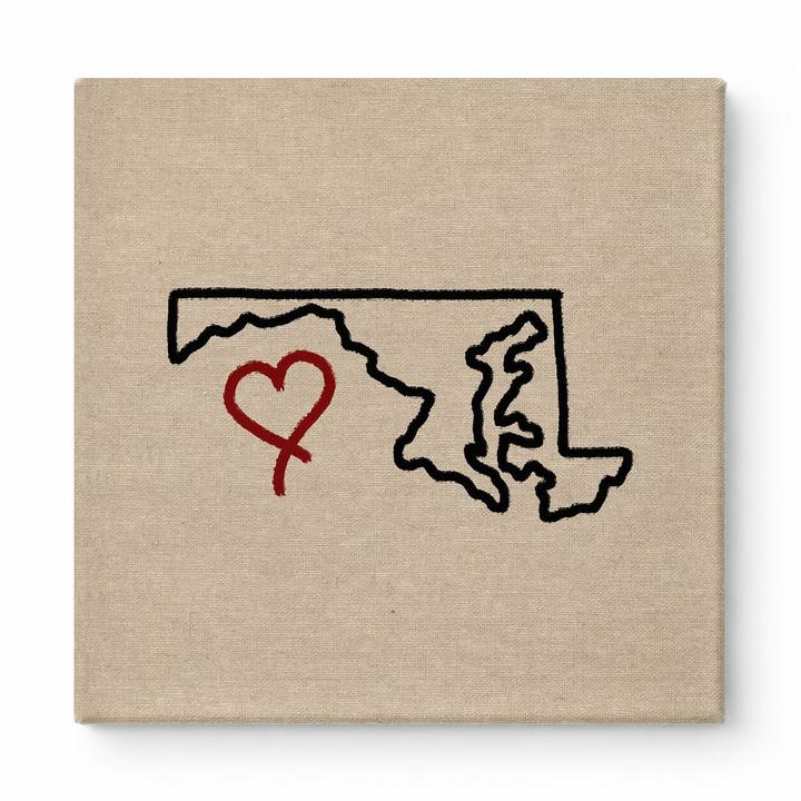 Love Maryland State Outline