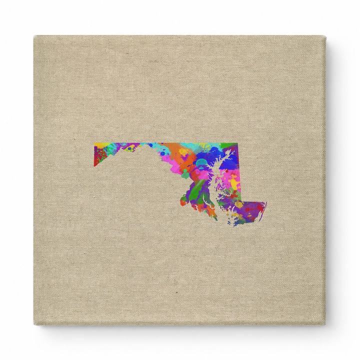 Maryland State Map Watercolor