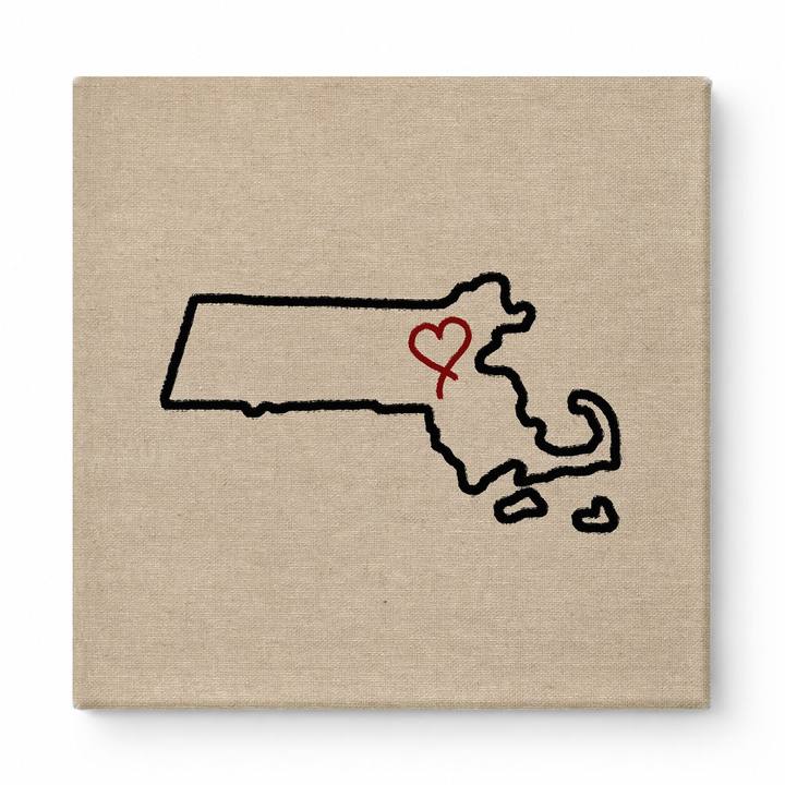 Love Massachusetts State Outline