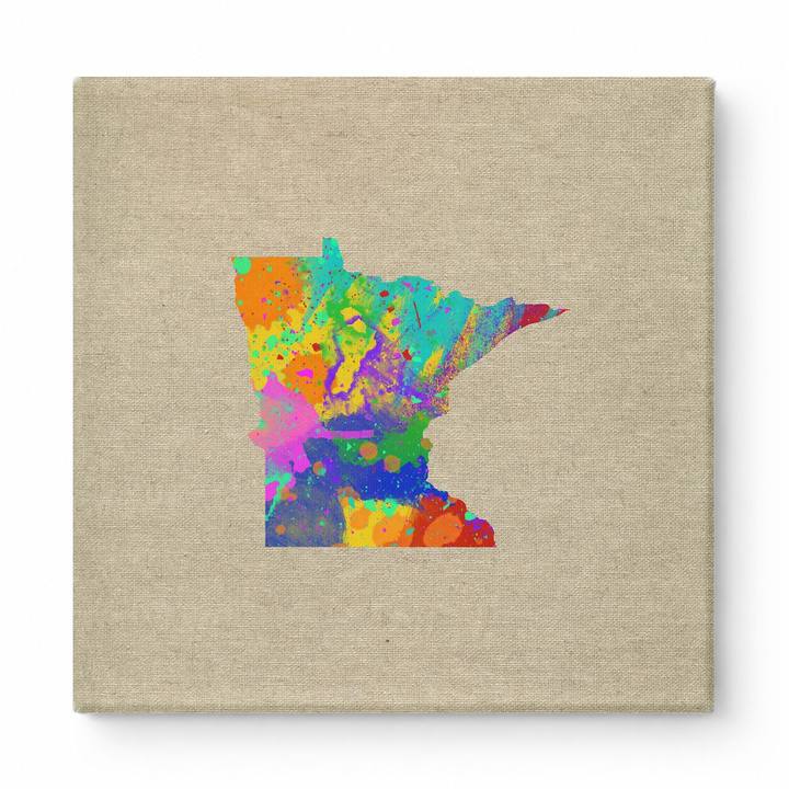 Minnesota State Map Watercolor