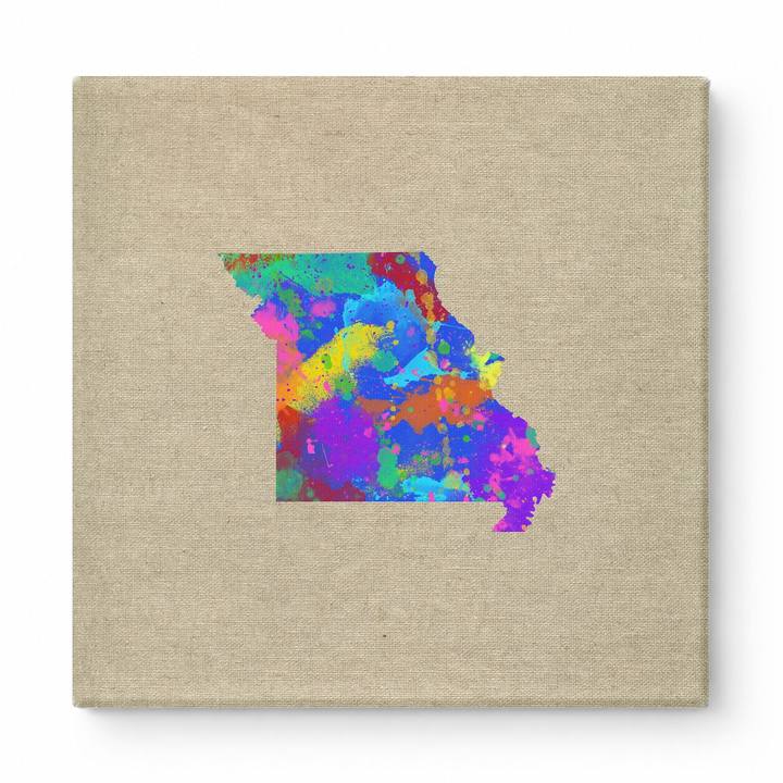 Missouri State Map Watercolor Splatter