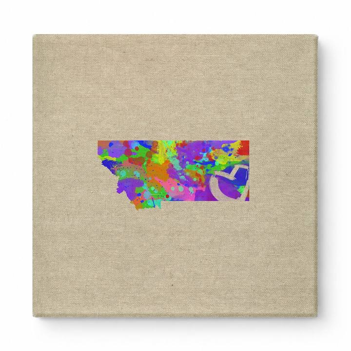 Montana State Map Colorful Splash