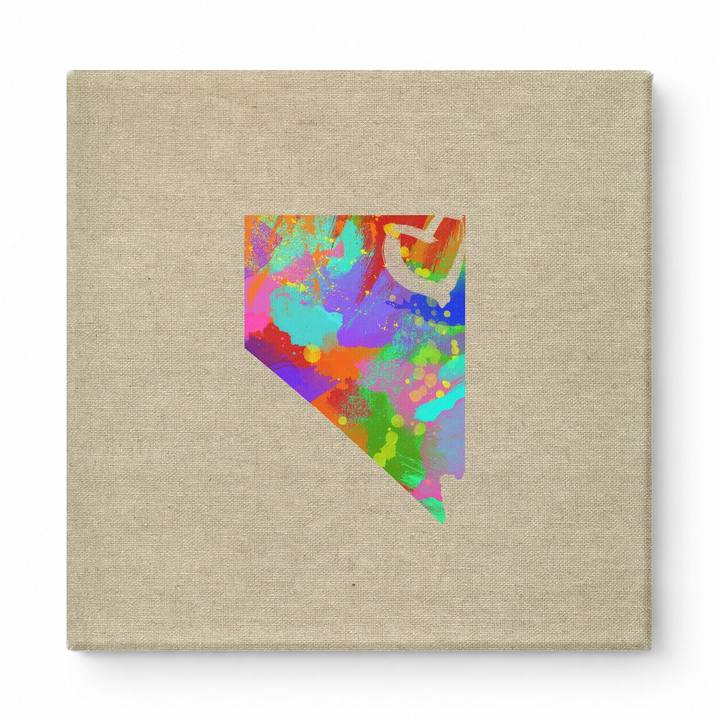 Nevada State Colorful Splatter Map