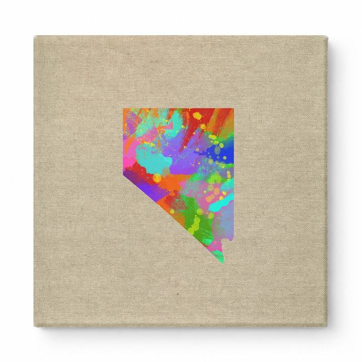 Nevada State Colorful Splatter Map