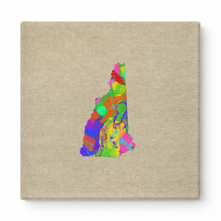 New Hampshire State Map Watercolor