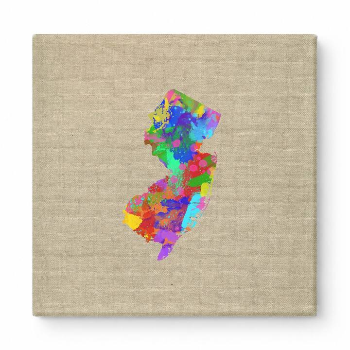 New Jersey Colorful Watercolor Map