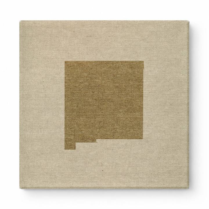 New Mexico State Map on Linen