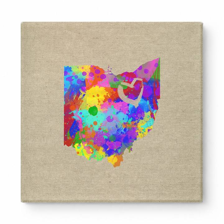 Ohio State Love Watercolor Splash