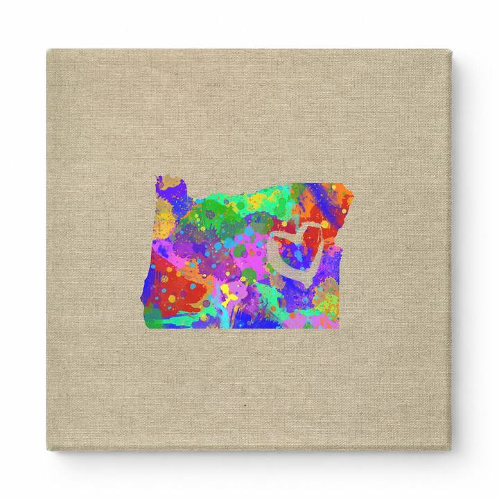 Oregon State Map Watercolor