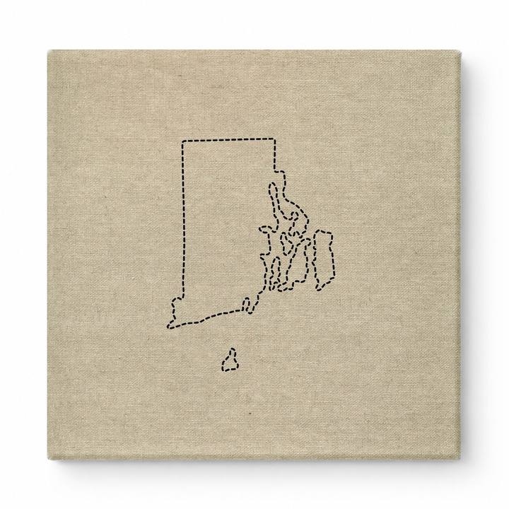 Rhode Island State Outline Stitch