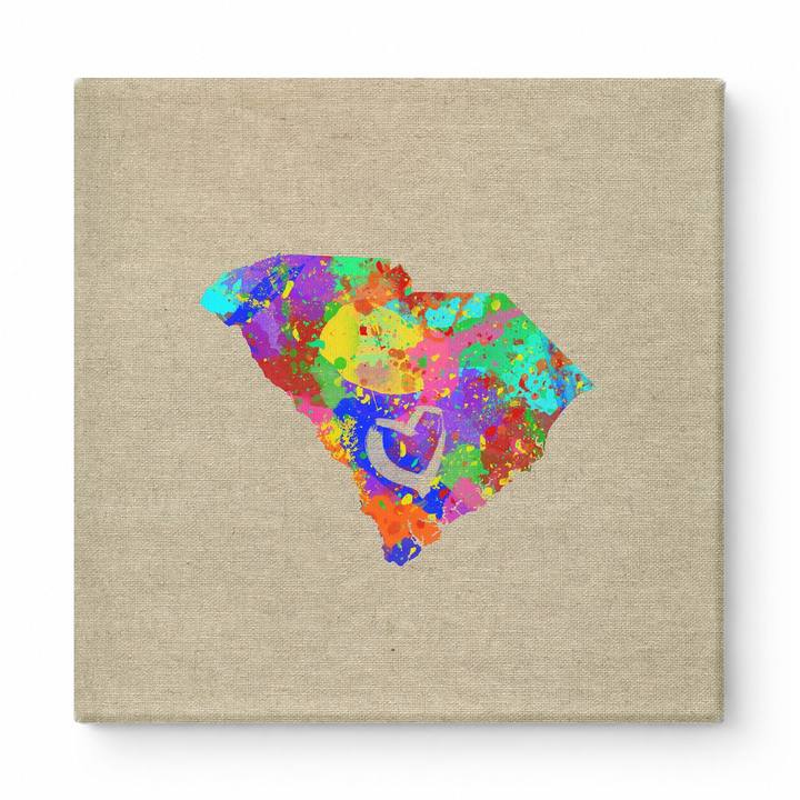 South Carolina Watercolor Splatter Map