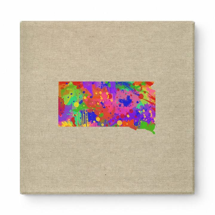 South Dakota Colorful Splatter Map