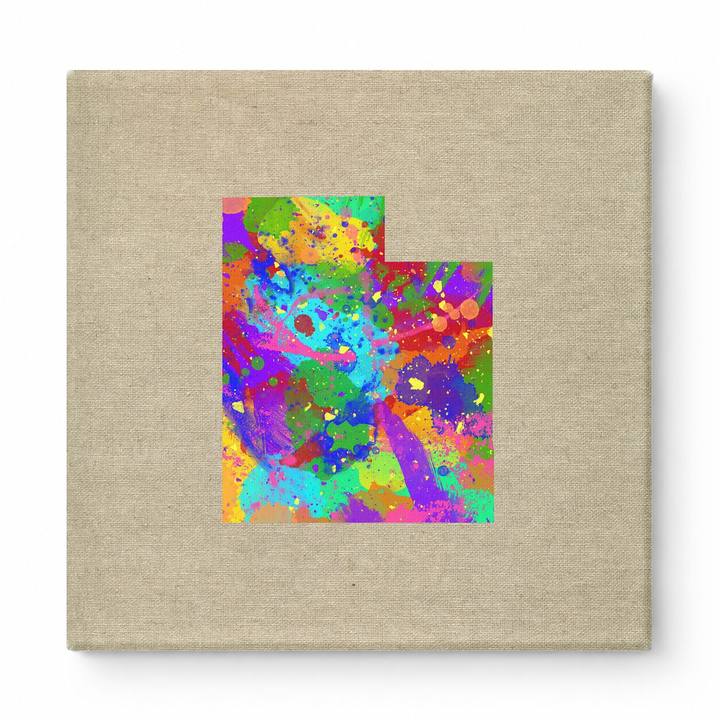 Utah State Map Paint Splatter