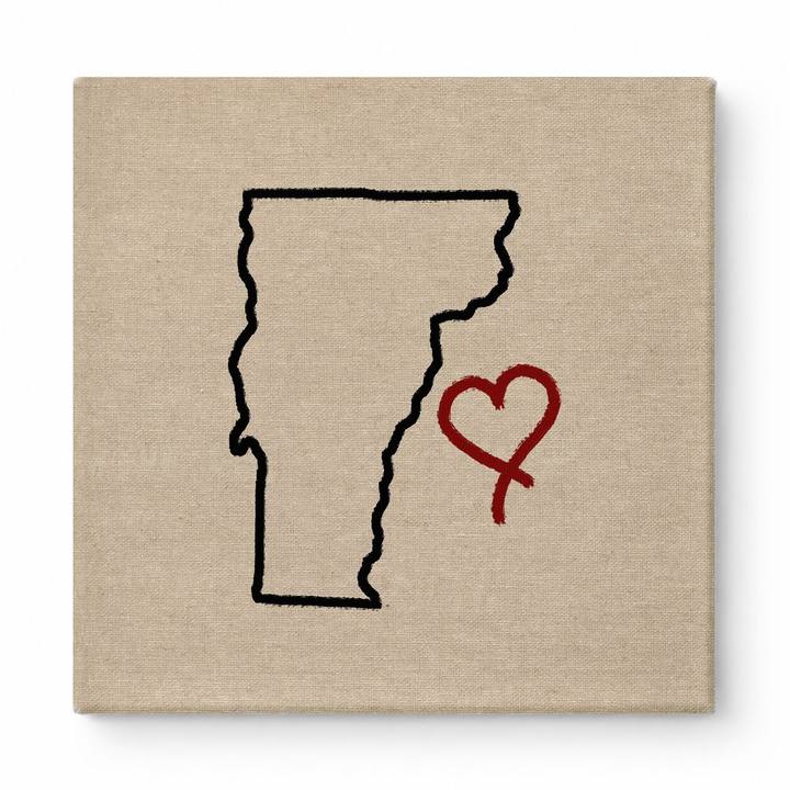 Love Vermont State Outline