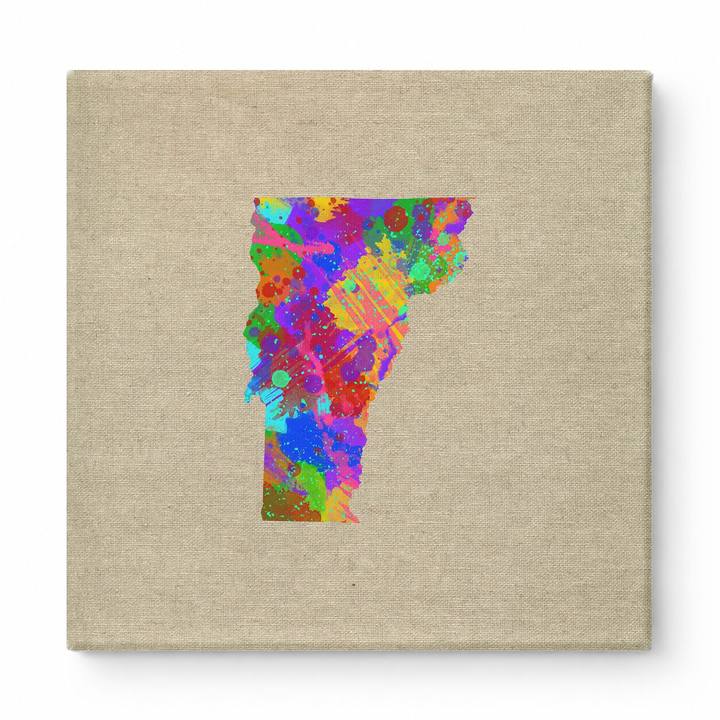 Vermont State Map Colorful Splash