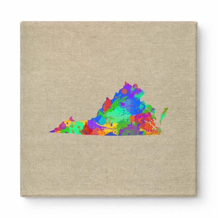 Virginia State Watercolor Map