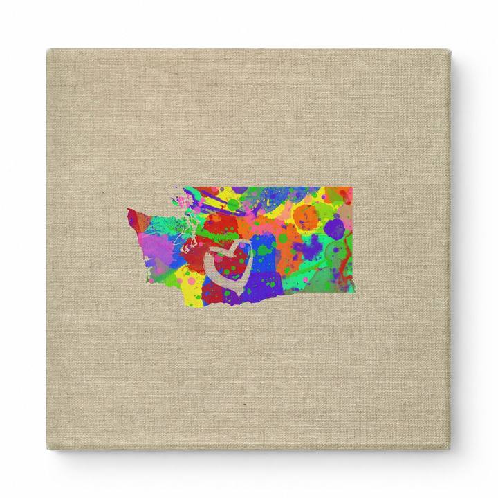 Washington State Colorful Splash Map