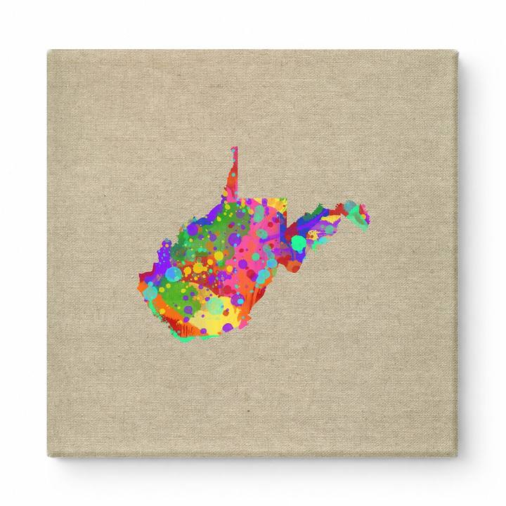West Virginia Colorful Splash Map