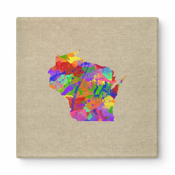Wisconsin State Map Watercolor