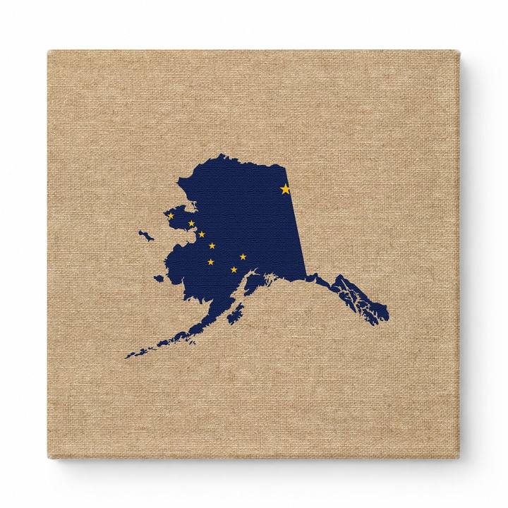 Alaska State Map Flag
