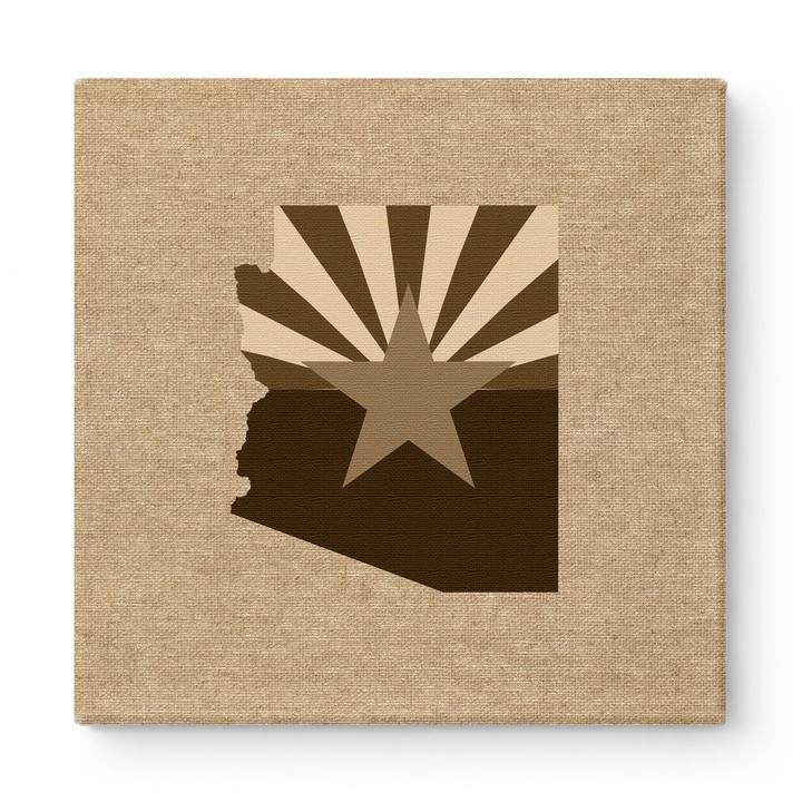 Arizona State Map with Flag Star