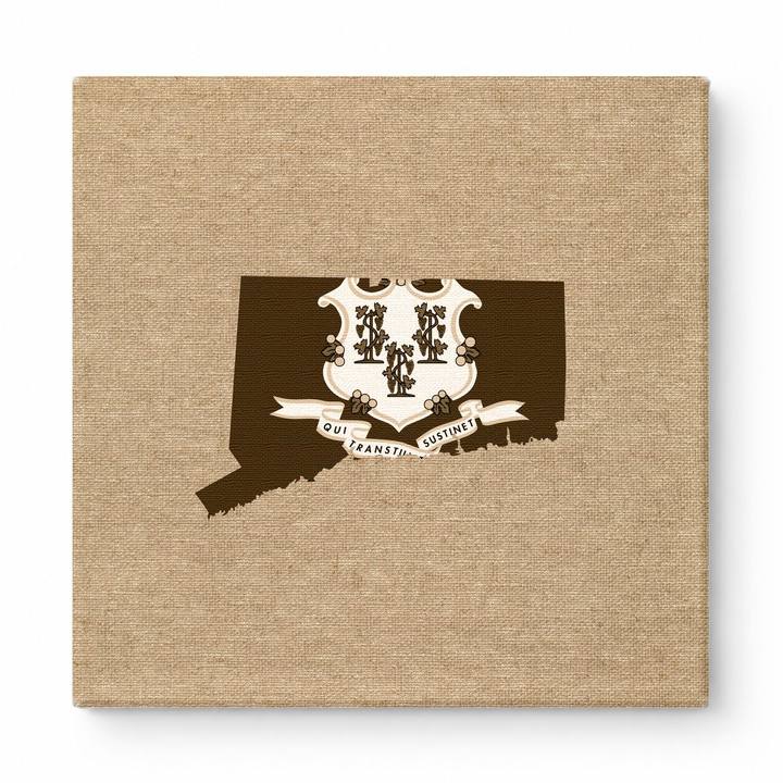 Connecticut State Map with Seal