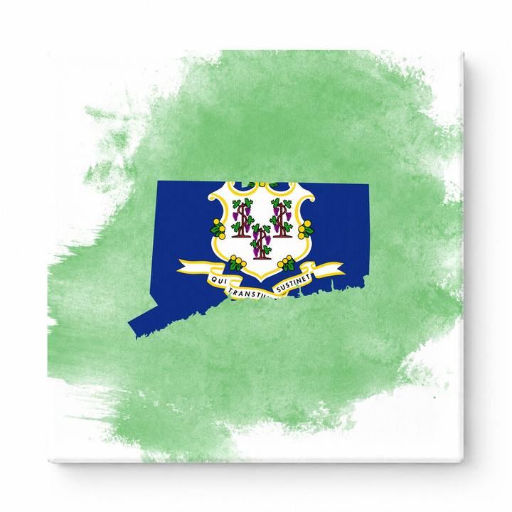 Connecticut State Flag Map
