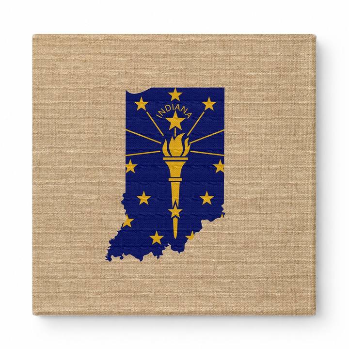 Indiana State Flag Map