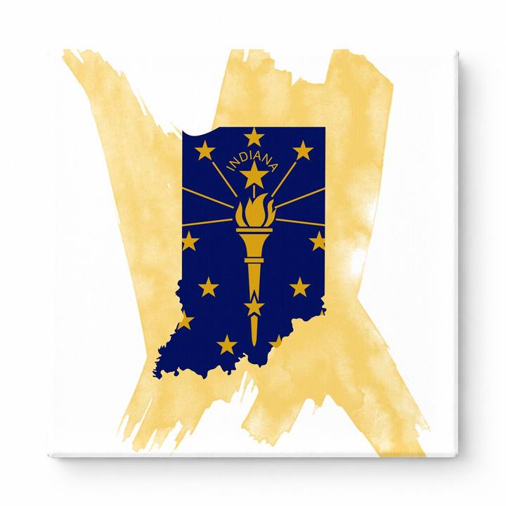 Indiana State Flag Map