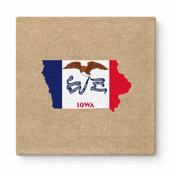 Iowa State Map Flag