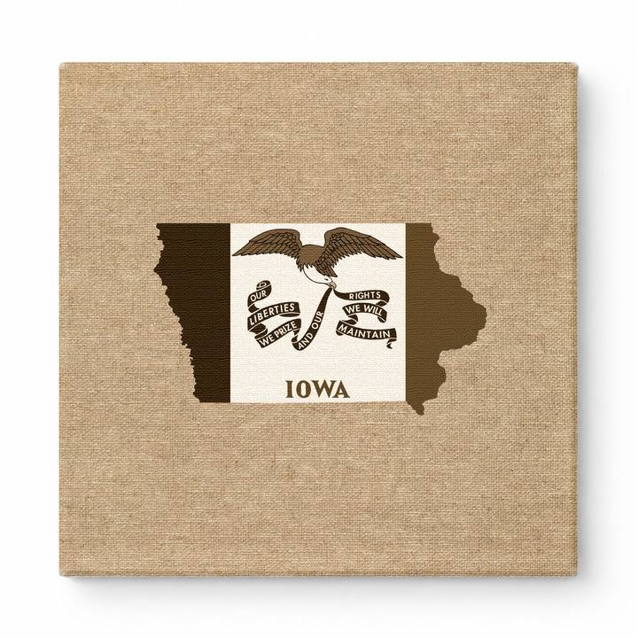 Iowa State Map Flag