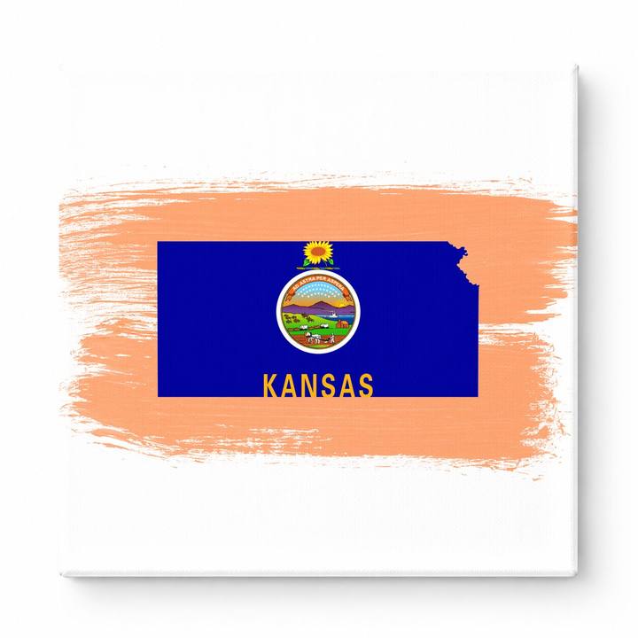 Kansas State Map Flag