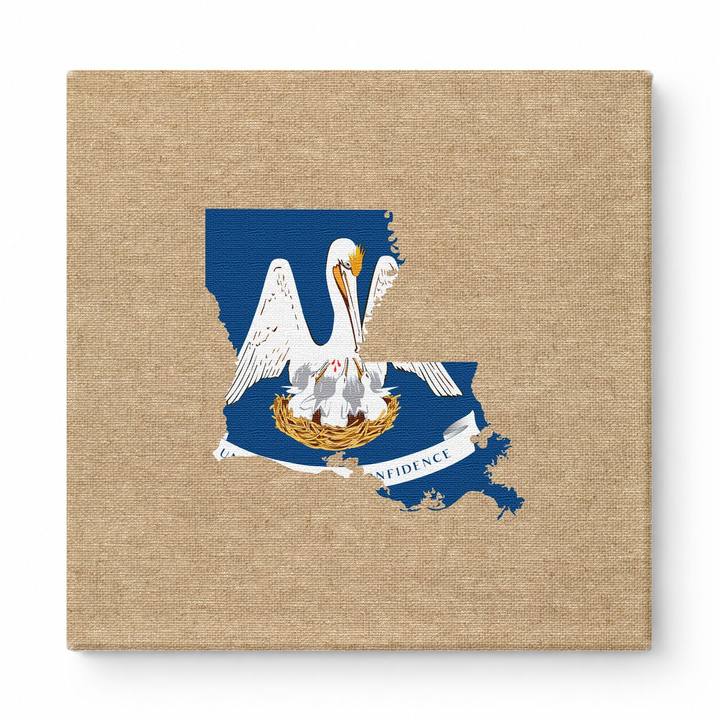 Louisiana State Map Flag