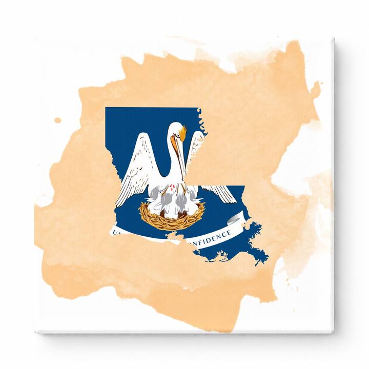 Louisiana State Map Watercolor
